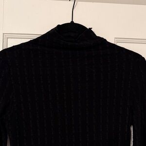 Commense Black Sheer Turtleneck Top